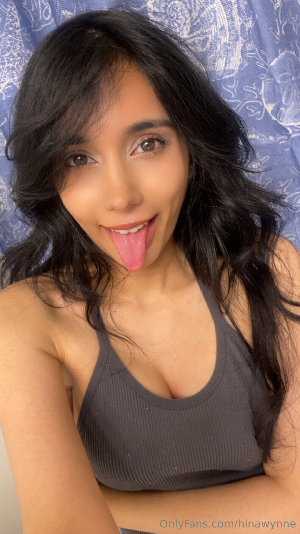 Exclusive photo of beautiful Brunette by OnlyFans Leaks (@of-leaks) and real Brown Eyes and Cleavage
