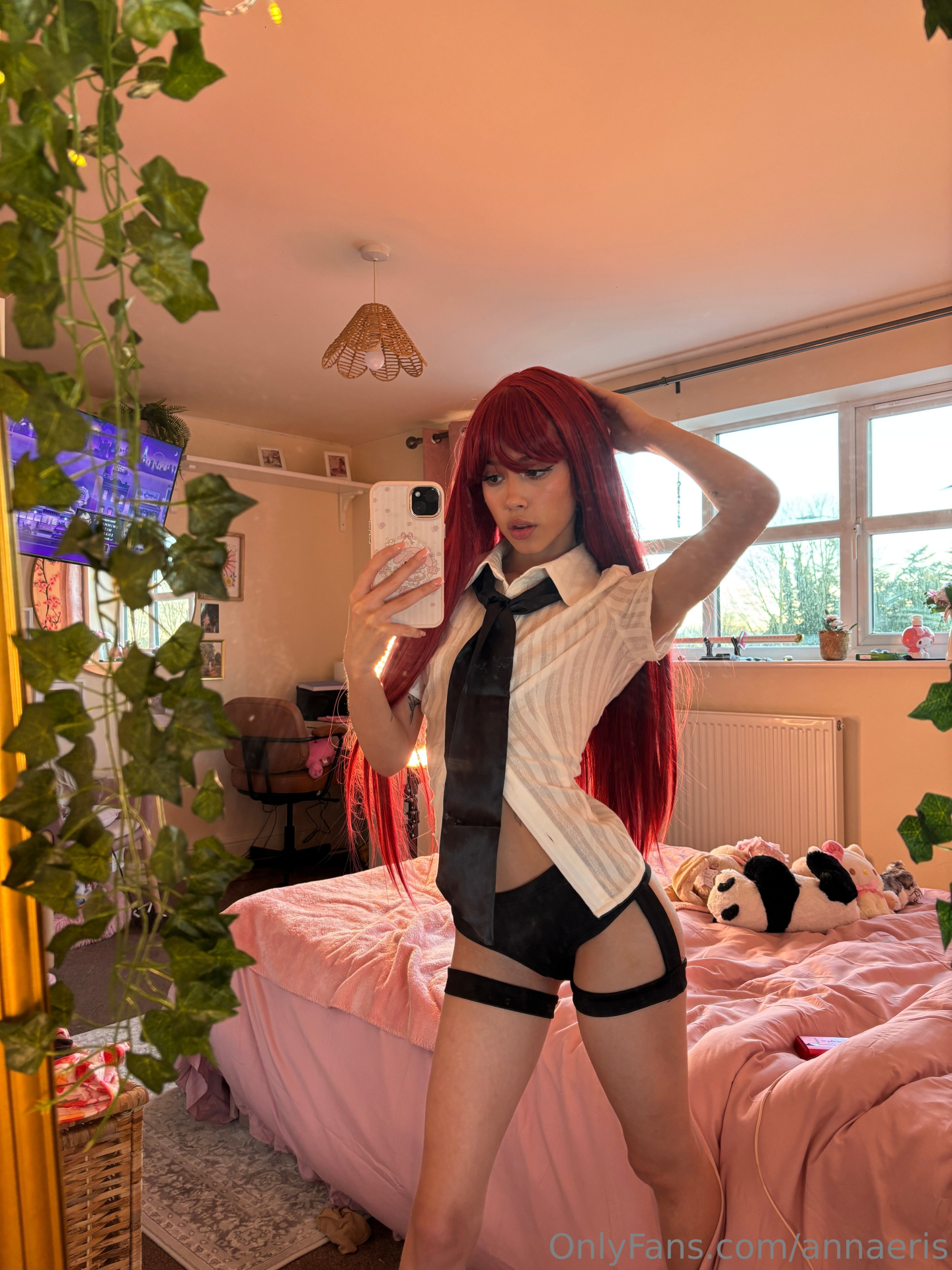 Exclusive photo of beautiful Blue Eyes by OnlyFans Leaks (@of-leaks) and real Bed, Lips and Cosplay