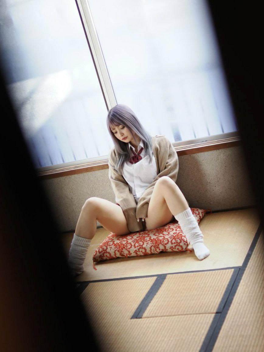 Exclusive photo of beautiful Legs by Only Girls (@only-girls) and real Long Hair, Purple Hair and Uniform