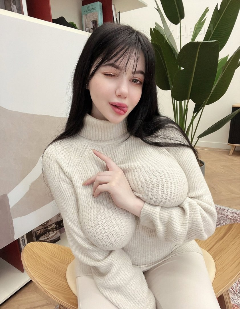 Exclusive photo of beautiful Brunette by Only Girls (@only-girls) and real Busty and Bangs