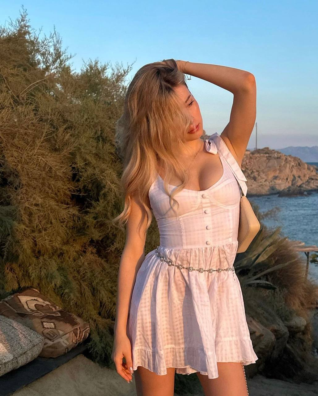 Exclusive photo of beautiful Blonde by Only Girls (@only-girls) and real Beach, Dress and Beautiful