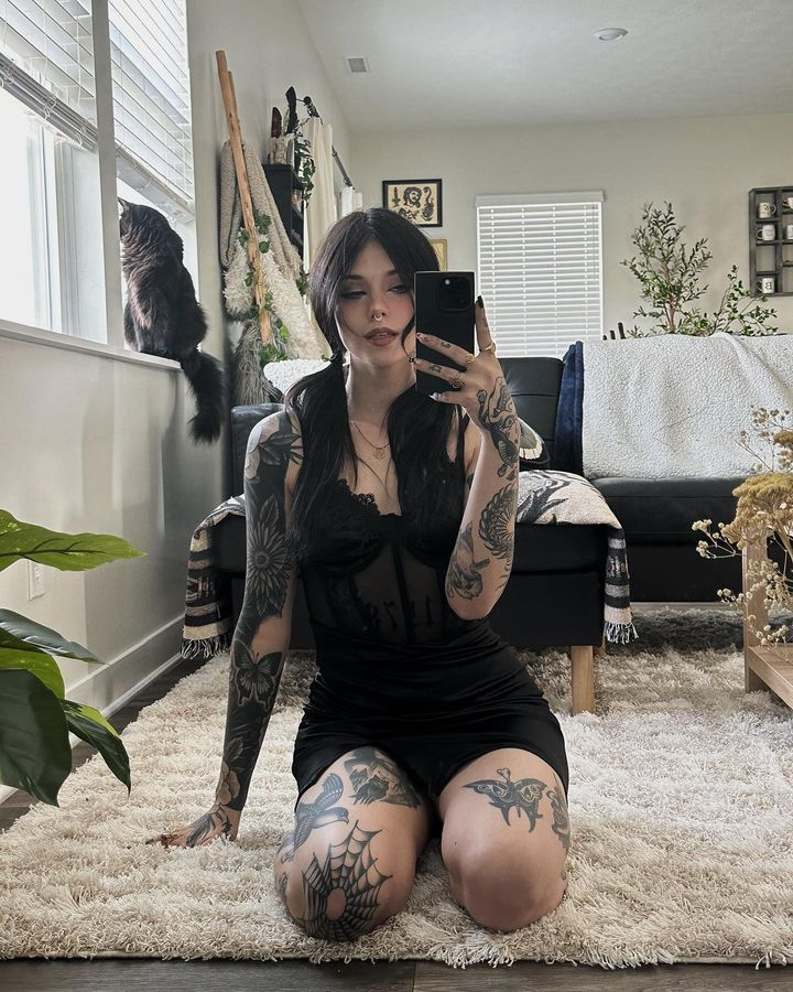 Exclusive photo of beautiful Body by Only Girls (@only-girls) and real Braless, Goth and Black