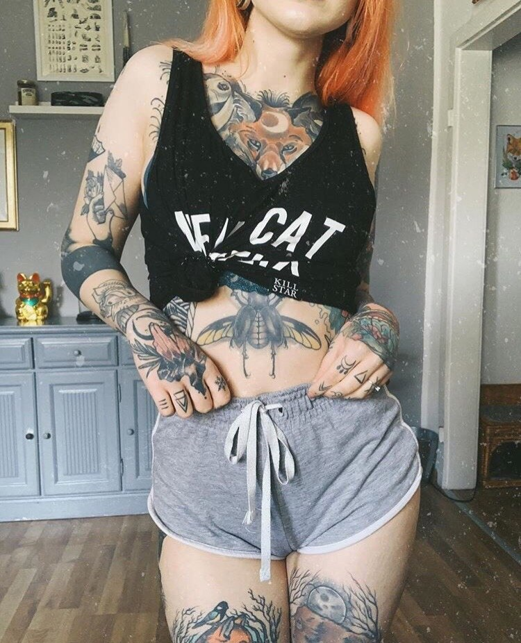 Exclusive photo of beautiful Shorts by Only Girls (@only-girls) and real Tattoo and Tattooed