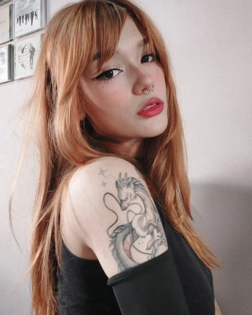 Exclusive photo of beautiful Bangs by Only Girls (@only-girls) and real Long Hair and Lipstick