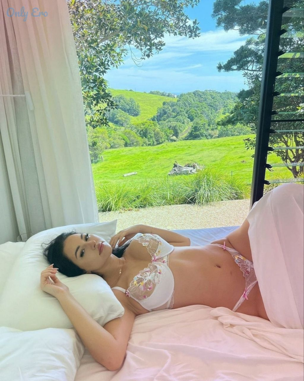 Exclusive photo of beautiful Brunette by Only Girls (@only-girls) and real Bra, Lingerie and Bed