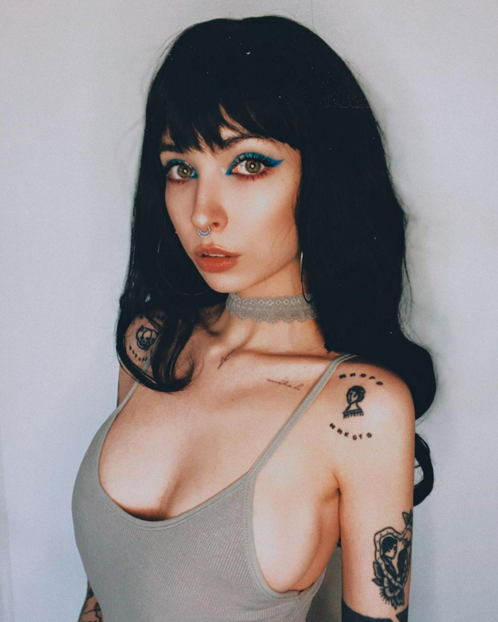 Exclusive photo of beautiful Blue Eyes by Only Girls (@only-girls) and real Bangs and Choker