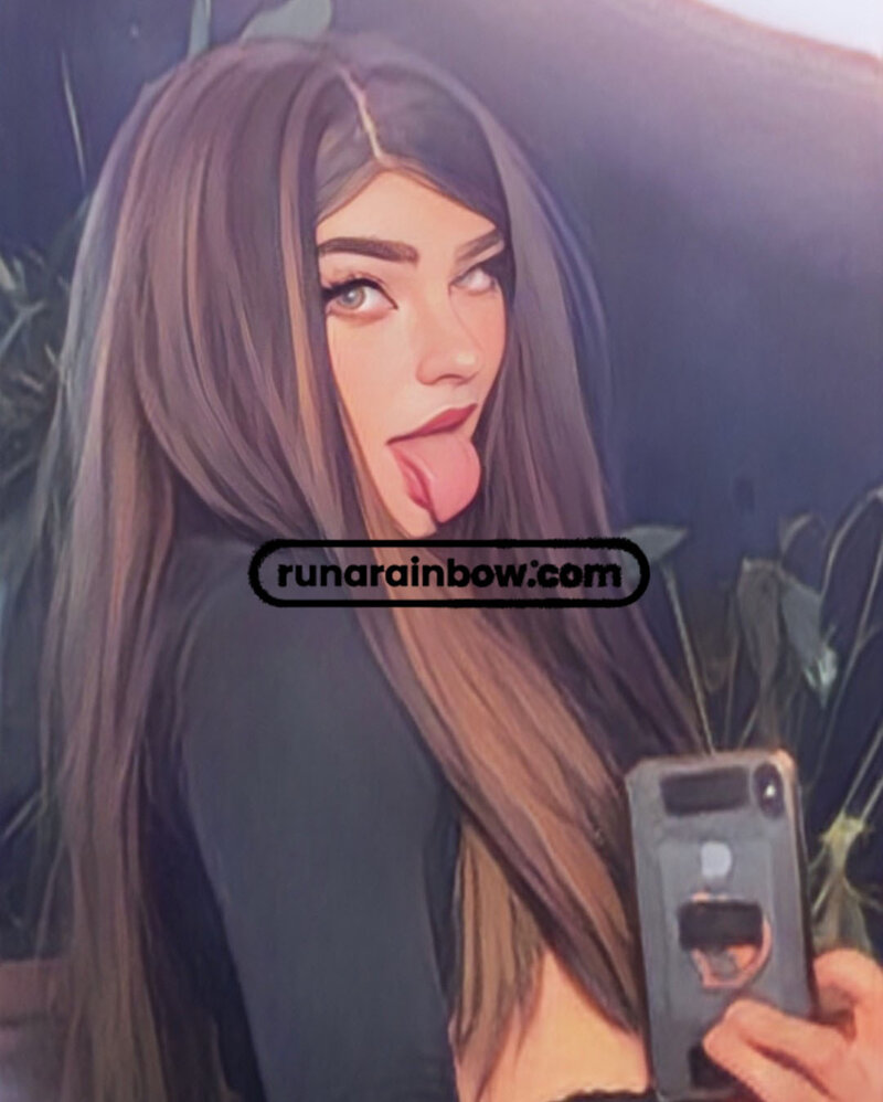 Exclusive photo of beautiful Amateur by Runa Rainbow 🌈 (@runarainbow) and real Brunette and Long Tongue