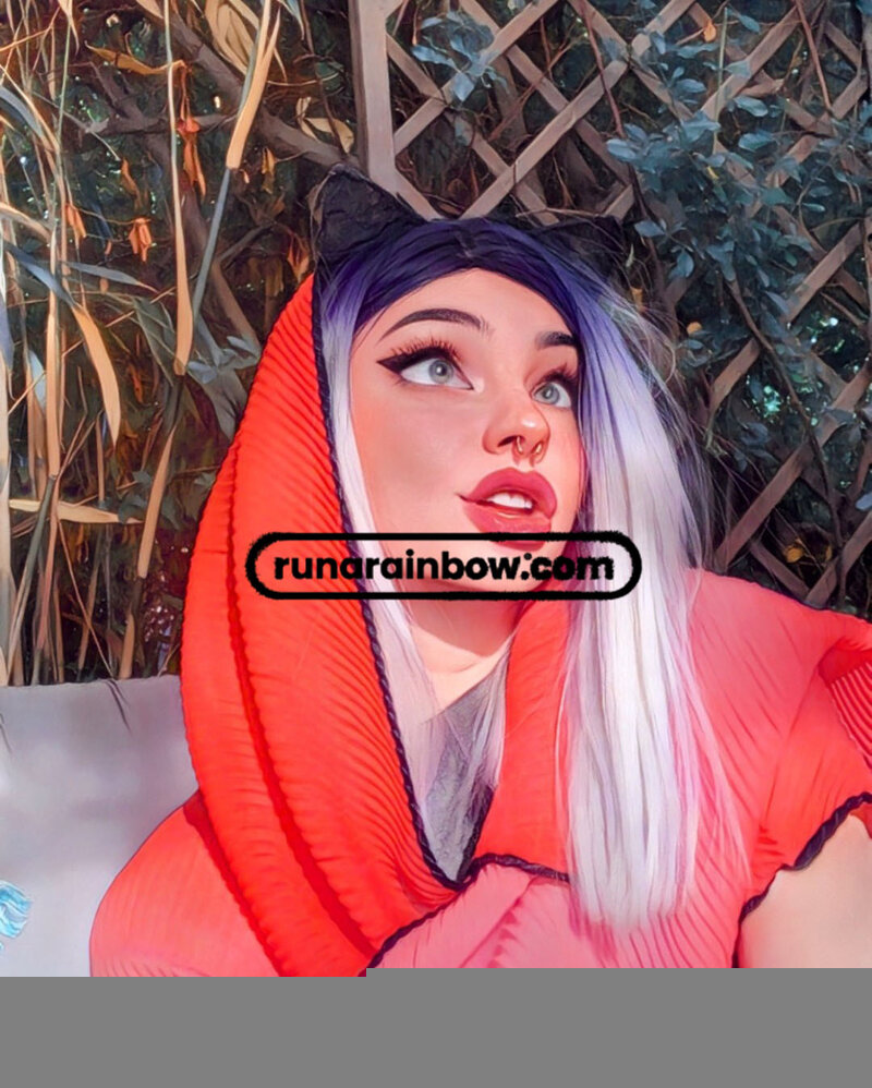 Exclusive photo of beautiful Blonde by Runa Rainbow 🌈 (@runarainbow) and real Brunette, Blue Hair and Blue Eyes