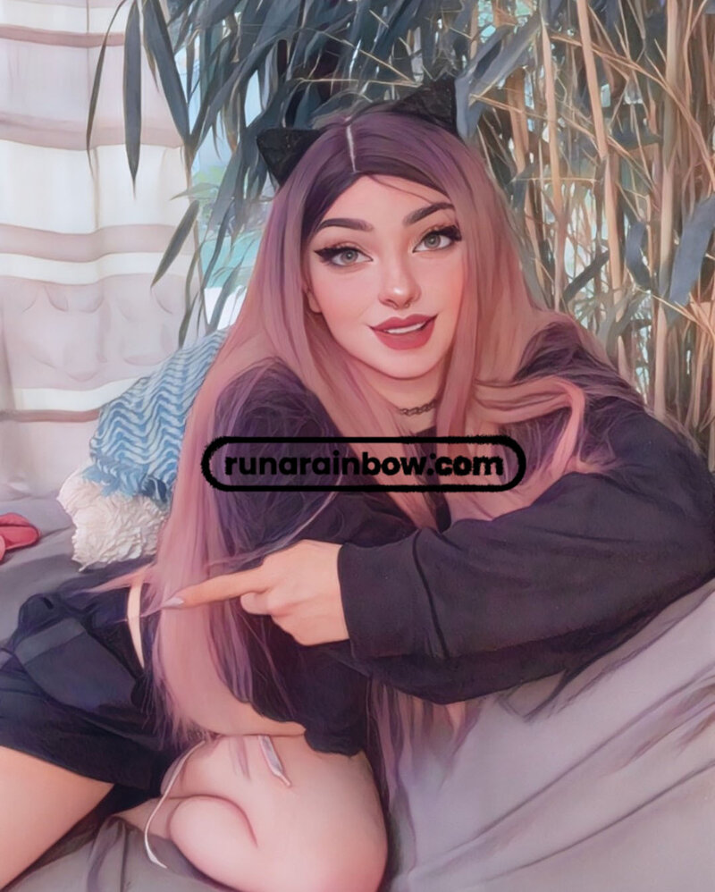 Exclusive photo of beautiful Ahegao by Runa Rainbow 🌈 (@runarainbow) and real Cute and Pink Hair